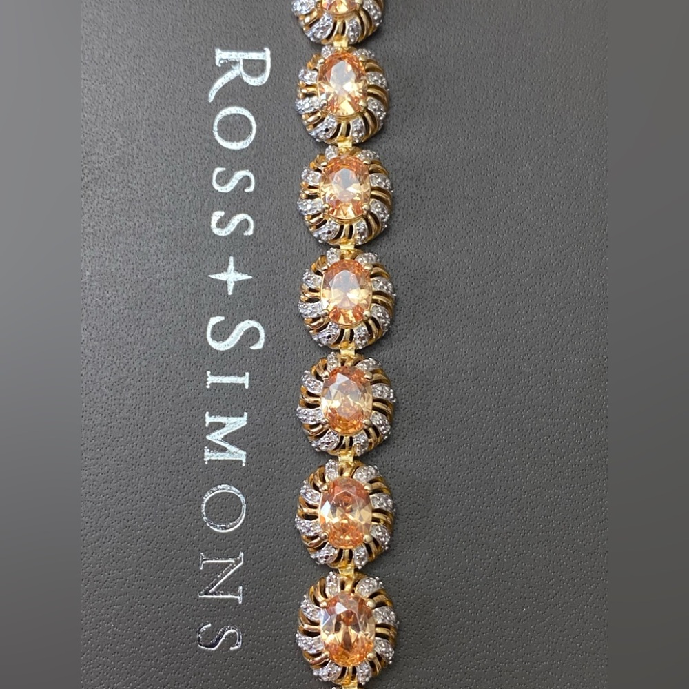 Ross Simmons 18k Gold Over 925 Sterling Silver Tourmaline Gemstones Bracelet - Picture 7 of 16